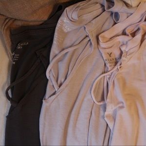American Eagle Grey, Light Blue & Pink Soft and Sexy Tees